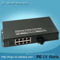 Gigabit-Ethernet-Glasfaser-Switch 1000M 8-Port-LWL zu rj45 Medienkonverter + 1 Gigabit Combo Uplink-Faser